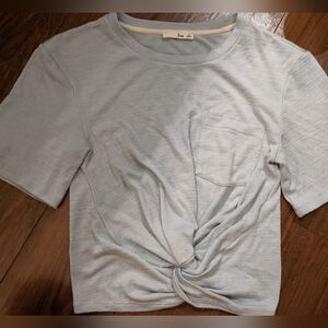 Wilfred Free - Subah Knot Front Tee 63226 | Medium | Light Baby Blue Wedgewood